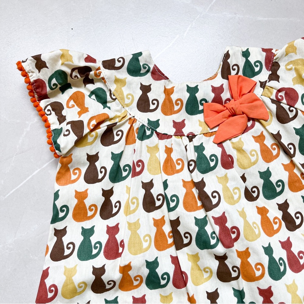 NWOT baby girl 18m cotton dress kitten pattern
